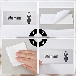 2 stücke 2 arten aluminium frauen toilette wc schild&nbsp;AJEW-WR0003-26A