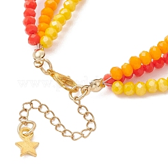 Многорядные браслеты из непрозрачного однотонного стекла и пластикового жемчуга&nbsp;BJEW-JB12969