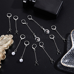 40 шт. 2 стиля фурнитуры для сережек с застежкой-молнией из нержавеющей стали 304 EJEW-AB00015