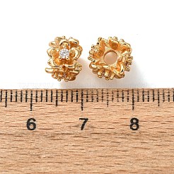 Laiton micro pavé de perles de zircone cubique claires&nbsp;KK-K422-19G