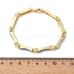 Латунные браслеты-цепочки с микропаве из прозрачных кубических цирконий для женщин&nbsp;BJEW-H639-04G