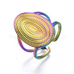 Овальное манжетное кольцо из нержавеющей стали 304&nbsp;RJEW-N038-050