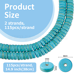 1 нить синтетических бирюзовых бусин G-FH0002-59D