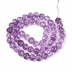 Хрустящие прозрачные стеклянные бусины нити GLAA-N063-8mm-04