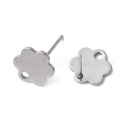 16 шт. 8 стиля 201 нержавеющая сталь серьги-гвоздики с отверстием EJEW-FS0001-21