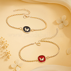 4шт 2 цвета сплава эмалевые подвески браслеты&nbsp;BJEW-HY0001-14