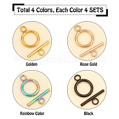 16 комплект из 4-х видов застежек-тоглов с ионным покрытием (IP) из нержавеющей стали 304 STAS-DC0001-18