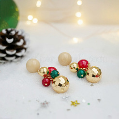 Рождественские серьги-гвоздики из сплава и акрила&nbsp;FS-WGD2D1A-01