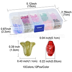 120 perle di vetro trasparente verniciato a spruzzo in 10 colori&nbsp;GLAA-FS0001-84