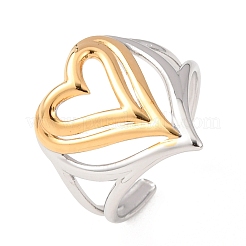 Anillos de puño abiertos de acero inoxidable 304 para mujer&nbsp;LS-RJEW-K321-01A