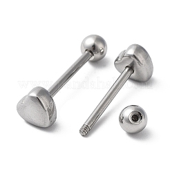 Кольца для носа в форме сердца из нержавеющей стали 201 AJEW-P109-03P