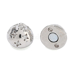 Круглые латунные микропаве прозрачные кубические цирконии магнитные застежки&nbsp;KK-C251-12P