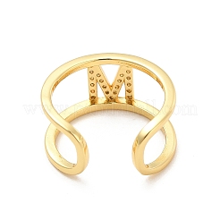 Кольцо-манжета с открытой буквой из прозрачного кубического циркония RJEW-A012-01G-M