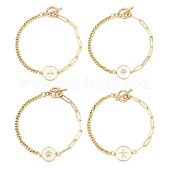 Braccialetti a maglie in ottone smaltato a tema oceanico&nbsp;BJEW-JB13800-02