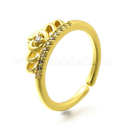 2 шт. 2 стиля латунных манжетных колец с микропаве из прозрачного кубического циркония для женщин RJEW-S399-01G