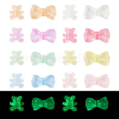 63 шт. 2 вида светящихся прозрачных акриловых бусин MACR-TA0002-22