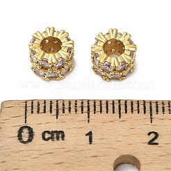 Латунные микро проложить кубического циркония бусы KK-B142-23G-01