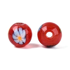 Handgemachte Millefiori Glas runde Perlen&nbsp;LA-N001-01C-13MM