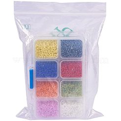 Смешанные 12/0 круглые стеклянные бусины&nbsp;SEED-PH0006-2mm-04