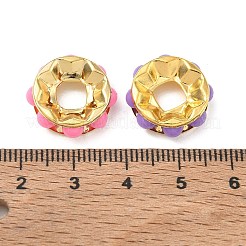 真鍮ビーズ  プラスチック付き  フラットラウンド  ミックスカラー  ゴールドカラー  17x5mm  穴：5.5x5.5mm&nbsp;PL-CBA18B7-03G