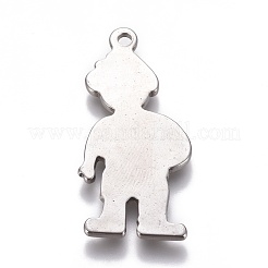 304ステンレスペンダント  男の子  アンティークシルバー  36x17x2mm  穴：2mm&nbsp;STAS-E474-26