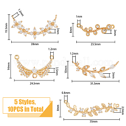 10 шт. 5 стильных латунных подвески-соединители с прозрачным кубическим цирконием и звенья для люстры FIND-FH0007-37