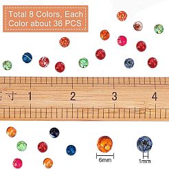 天然クラックル瑪瑙ビーズ  染め  多面カット  ラウンド  ミックスカラー  6mm  穴：1mm  288個/箱&nbsp;G-NB0001-44