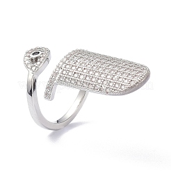 Латунные кольца для ногтей с микропаве и кубическим цирконием RJEW-D115-04P