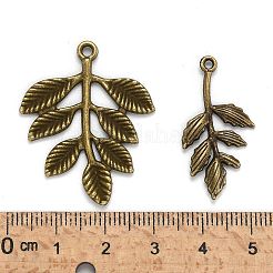 Смешанный стиль тибетский стиль сплава лист подвески&nbsp;TIBEP-F040-01AB