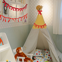 2 стиль баннеры с бантом из ткани&nbsp;AJEW-SP0002-70A