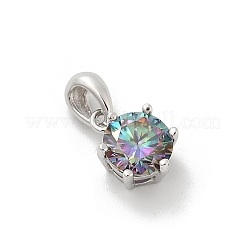 925 плоская круглая подвеска из стерлингового серебра со стразами муассанит STER-U008-03P