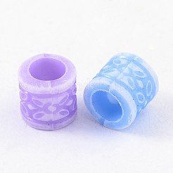 アクリルヨーロピアンビーズ  大穴ビーズ  芯金がない  コラム  ミックスカラー  直径約8mm  厚さ7.5mm  穴：5mm  約2500個/500g&nbsp;PAB2851Y