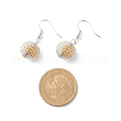 Серьги-подвески с диффузором из натурального лавового камня EJEW-JE05021