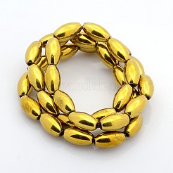 Гальванизировать магнитные синтетические гематит бусины пряди G-O008-21