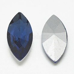 Cabochons en verre avec strass de dos avec point&nbsp;RGLA-T083-7x15mm-13