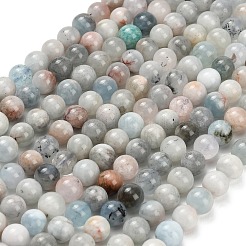 Chapelets de perles en aigue-marine naturelle&nbsp;LS-G-F591-29A-8mm-03