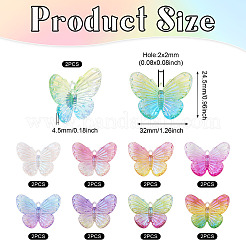 18шт 9 цвета прозрачные подвески из смолы RESI-TA0002-03