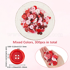 300本2色レジンボタン  フラットラウンド  4穴  ミックスカラー  8.5~34x2.5~6.2mm  穴：1.5~3mm  150個/カラー&nbsp;DIY-SP0003-98B
