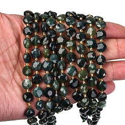 Природные моховой агат бисер нитей G-C116-A15-02