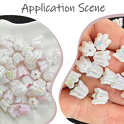 280шт 7 цвета акриловые бусины с переливающимся покрытием&nbsp;MACR-SP0001-87