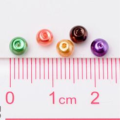 ハロウィンミックスパールカラーのガラスパールビーズ  ミックスカラー  4mm  穴：1mm  約400個/袋&nbsp;HY-X006-4mm-07