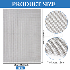 304ステンレススチールストレーナー  メッシュシート  長方形  ステンレス鋼色  420x300x1.5mm&nbsp;FIND-WH0111-538