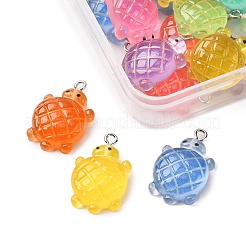 24 шт. 8-цветные градиентные подвески из светящейся смолы&nbsp;RESI-FP0001-42