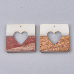 Pendenti in resina e legno di noce&nbsp;RESI-S358-01