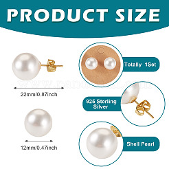 925 круглые серьги-гвоздики из стерлингового серебра&nbsp;EJEW-TAC00030-02