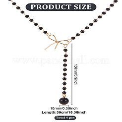 4 шт. ожерелье из сплава с подвеской в виде банта для женщин&nbsp;NJEW-LP0001-28B