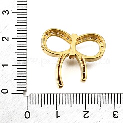 Латунные микро-паве прозрачные кубические цирконии бант многорядные звенья&nbsp;KK-V008-27G