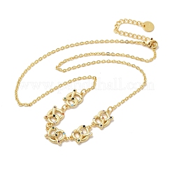 Collane con ciondolo a nodo in ottone micro pavé di zirconi cubici&nbsp;NJEW-B157-08G-02