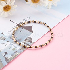 Braccialetti elasticizzati con perline di semi di vetro rotonde opachi&nbsp;BJEW-JB06010-01