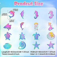 16 шт. 16 стиля ионное покрытие (IP) нержавеющая сталь 304 травленые металлические украшения подвески&nbsp;STAS-CJ0002-56